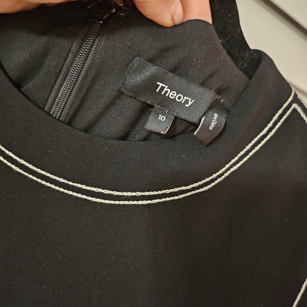 Theory Black Dress with White Stitching